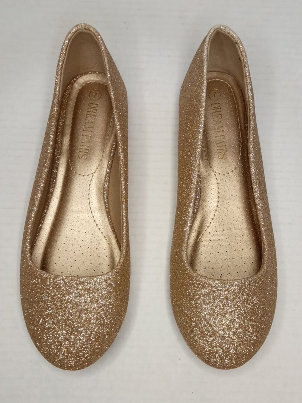 Dream Pairs Gold Glitter Ballet Flats Women’s Size 7W